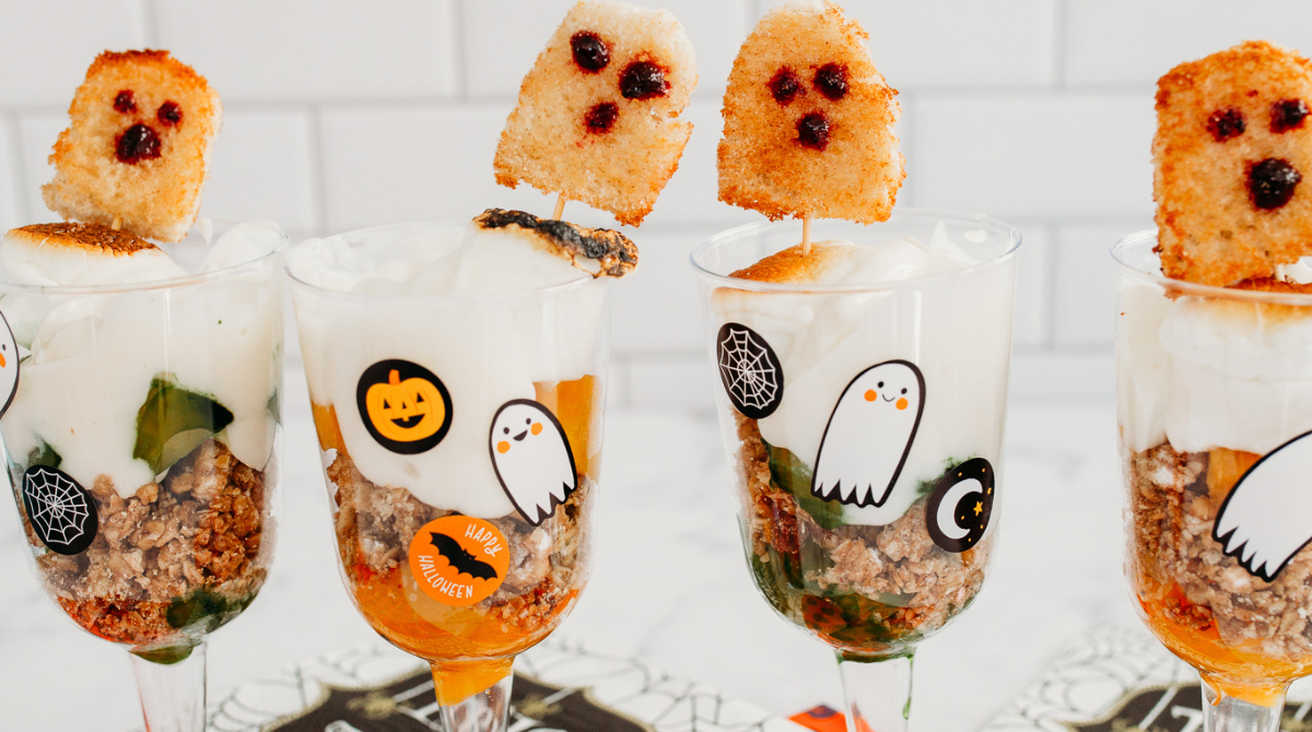 Halloween Peach Parfait